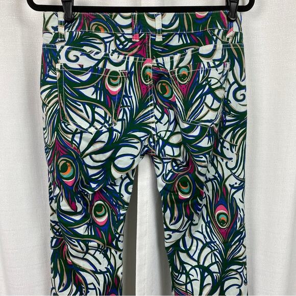 Lilly Pulitzer Tickle Me Fancy Peacock Feather Palm Beach Fit Pants Sz.6 - Picture 9 of 13
